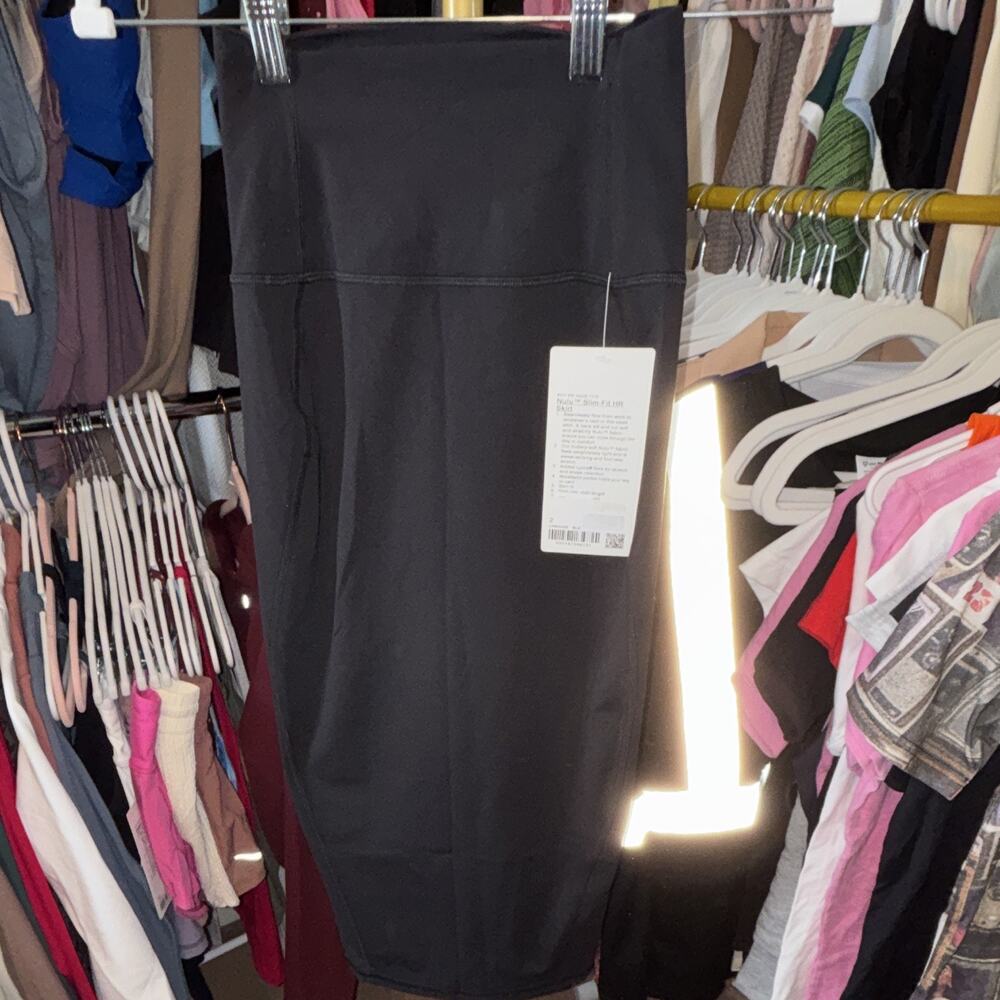lululemon Nulu High Rise Slim-Fit Skirt Stretch Pocket Black Women's 2